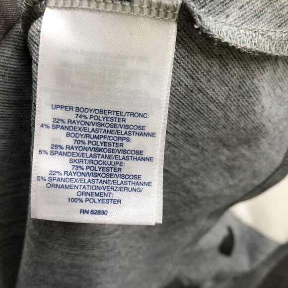 NWT Lands' End Girls Size M 10-12 Dress Ponte Knit Gray Long Sleeve Heart - Picture 6 of 6